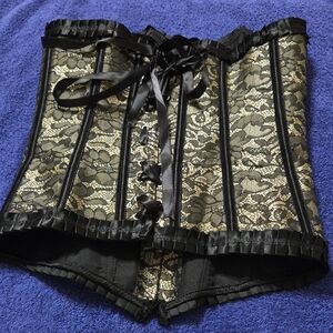 No Brand Name Corset black/gold Lace  Waist Cincher Large